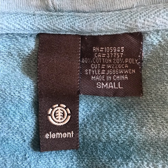 Vintage 1990’s Element Appliqué Logo Short Sleeve Zip Up Hoodie Size XS-Small - Picture 6 of 9